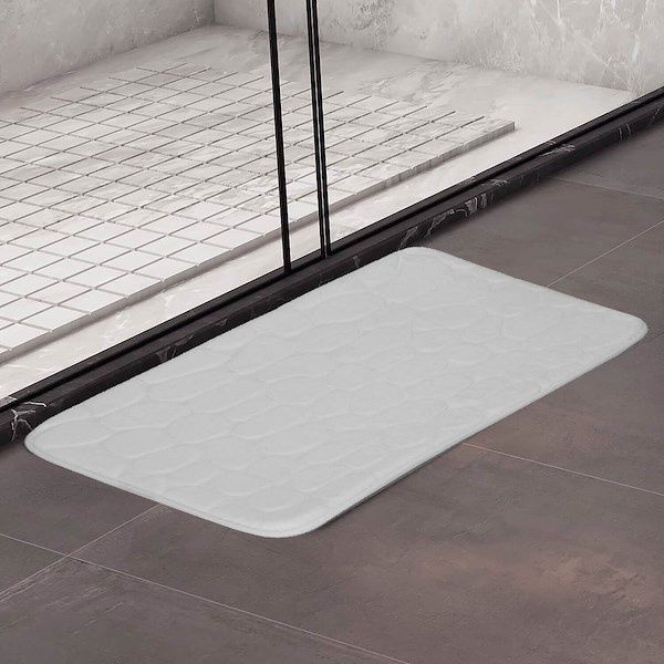 Covoras de baie antiderapant cu uscare rapida, 60x40 cm, gri