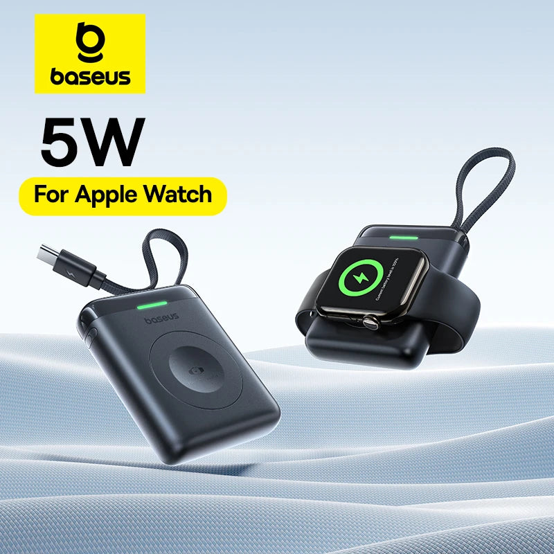 POWER BANK Baseus EnerFill FW11, 1640mAh, compatibil cu Apple Watch, 5W, cablu integrat 1 x USB Type-C, negru, "E0205301" - 6953156298989