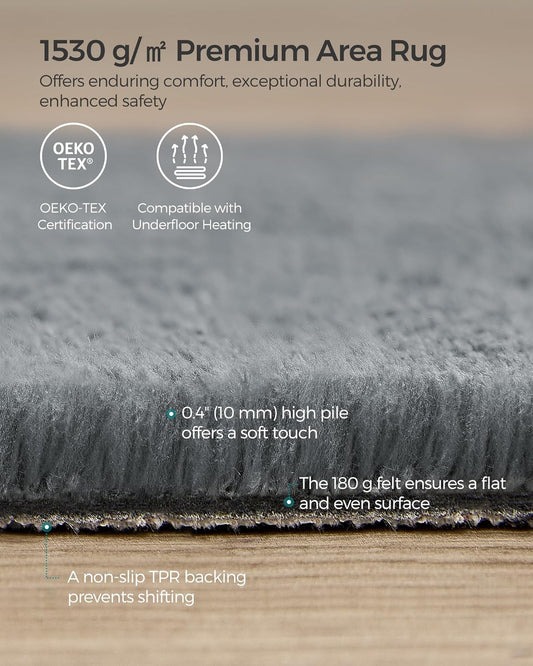 SONGMICS Covor decorativ antiderapant, lavabil la masina, 160×230 cm, gri - 2