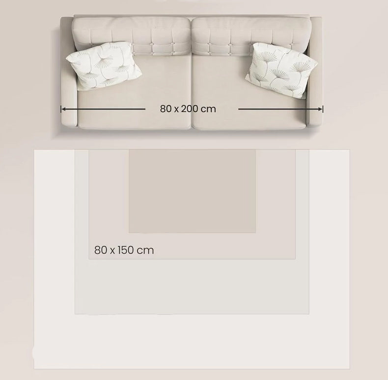 SONGMICS Covor decorativ antiderapant, stil boho, lavabil la masina, 80×150 cm, bej cappuccino