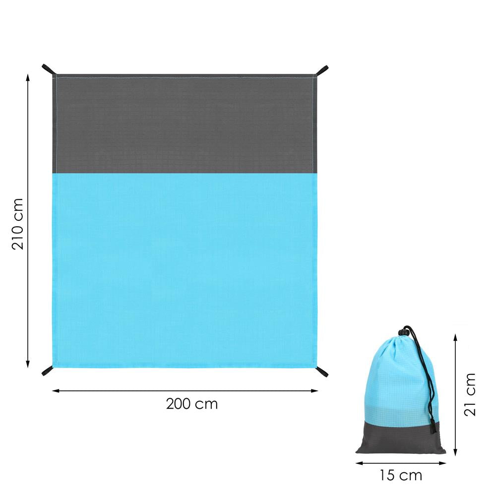 Cearsaf de plaja cu geanta de transport, 200x210cm, albastru gri