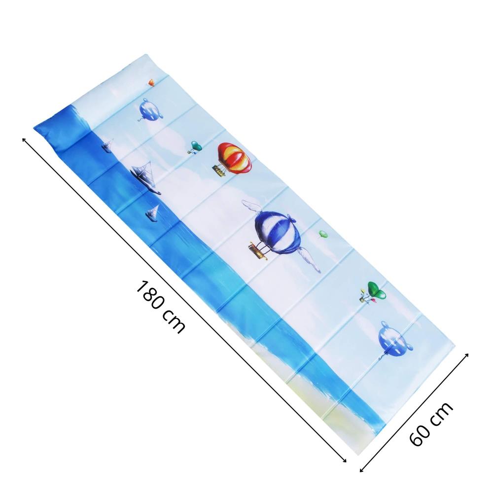 Saltea pentru plaja pliabila, din spuma, ultra-usoara, cu maner de transport, 60x180cm, albastru