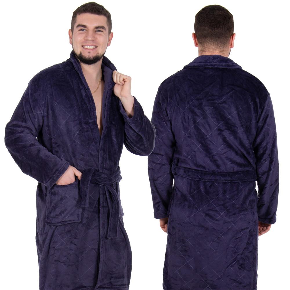 Halat de baie pentru barbati pana la genunchi, marimea L/XL, mov