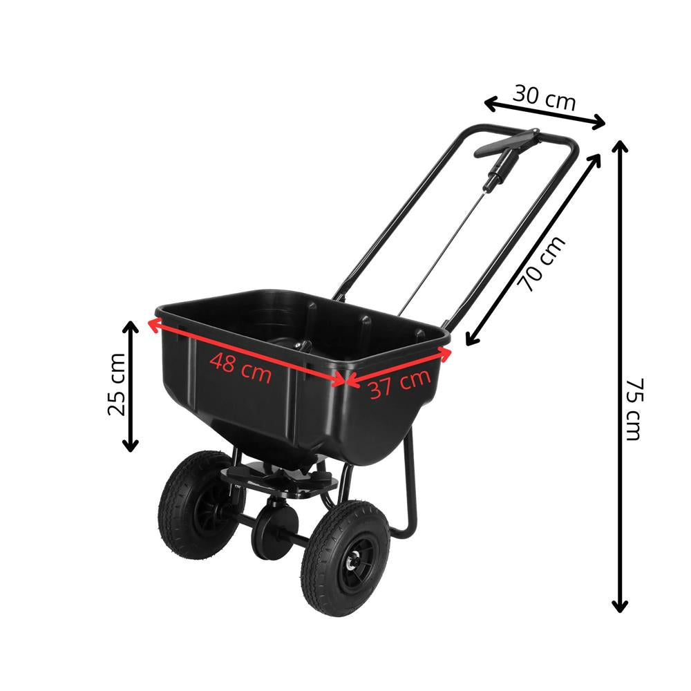 Semanatoare cu dispozitiv de imprastiere seminte, pentru gazon sau plante, capacitate umplere 25kg