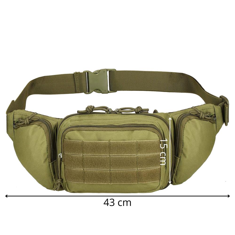 Borseta incapatoare pentru umar sau brau, impermeabila, unisex, 43x15cm, verde