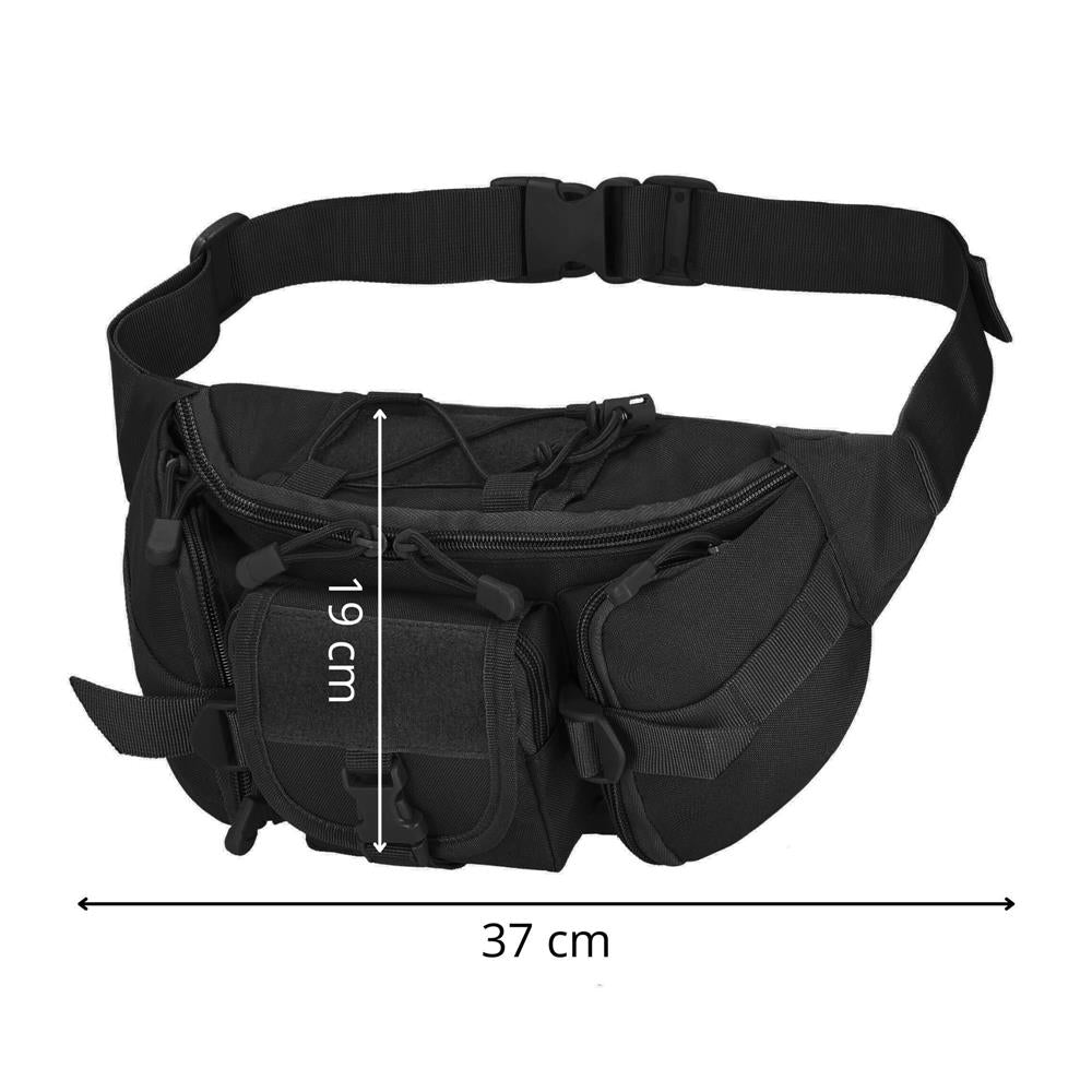 Borseta incapatoare pentru umar sau brau, impermeabila, unisex, 37x19cm, negru