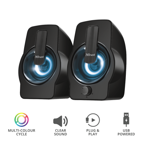BOXE PC Trust Gemi RGB 2.0 Speaker Set - black "22948"