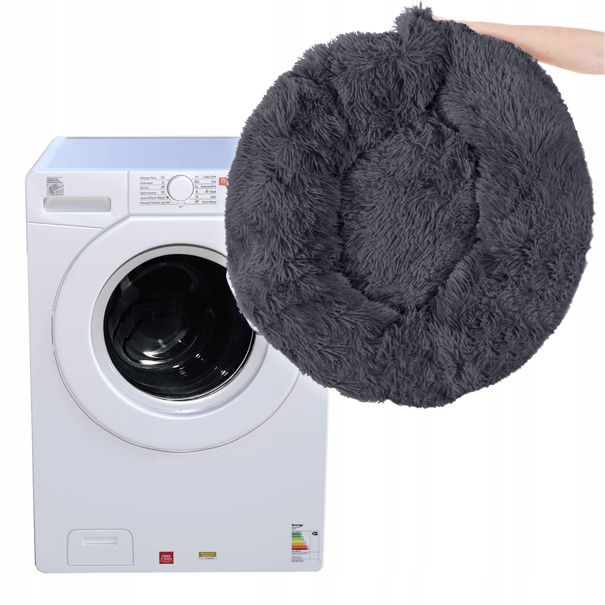 Pat Sersimo pentru caini si pisici, cu husa detasabila, gri inchis, 40cm