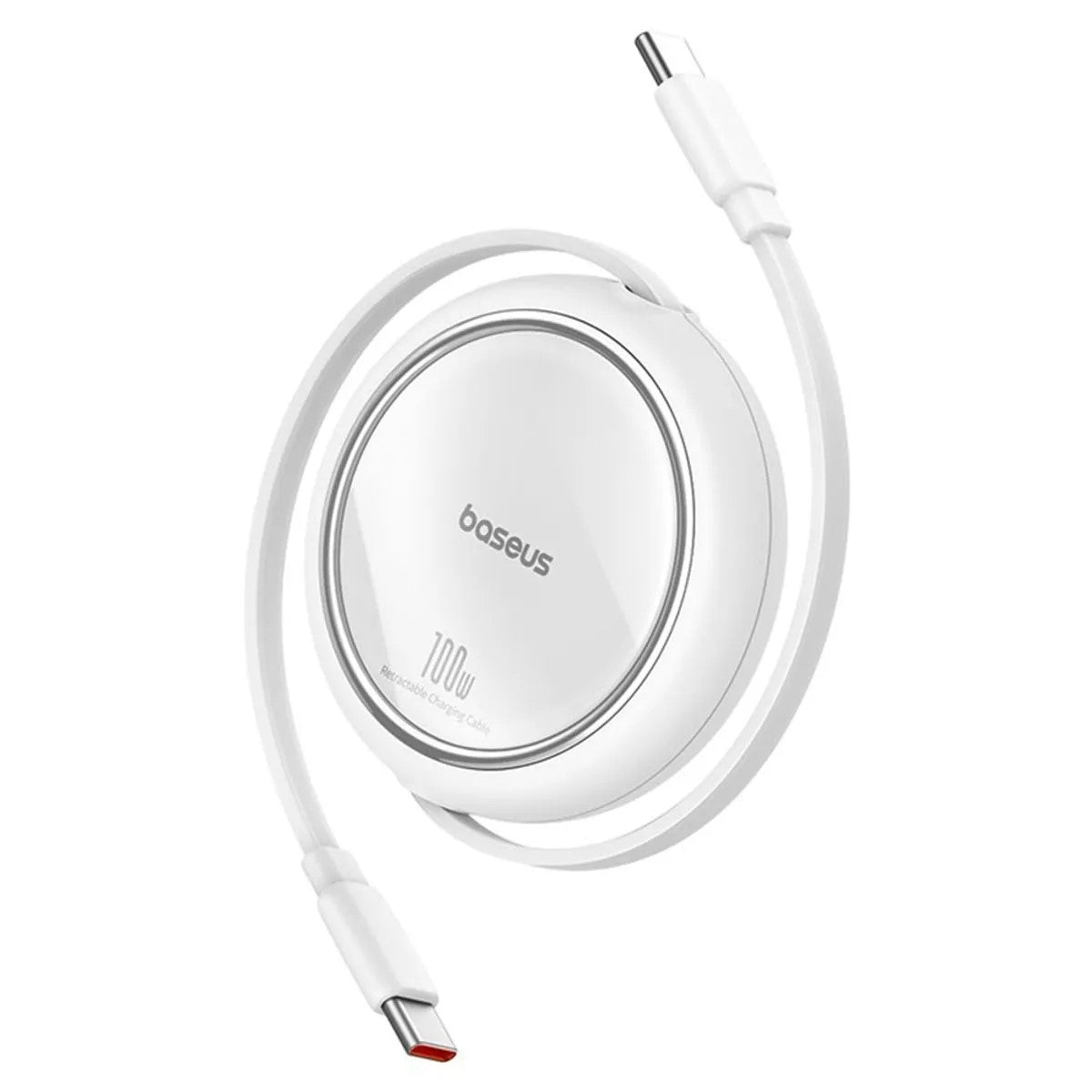 CABLU alimentare si date Baseus Free2Draw Mini, Fast Charging Data Cable pt. smartphone, retractabil, USB Type-C la USB Type-C 100W, 1m, alb "P10364500211-00" - 6932172647520