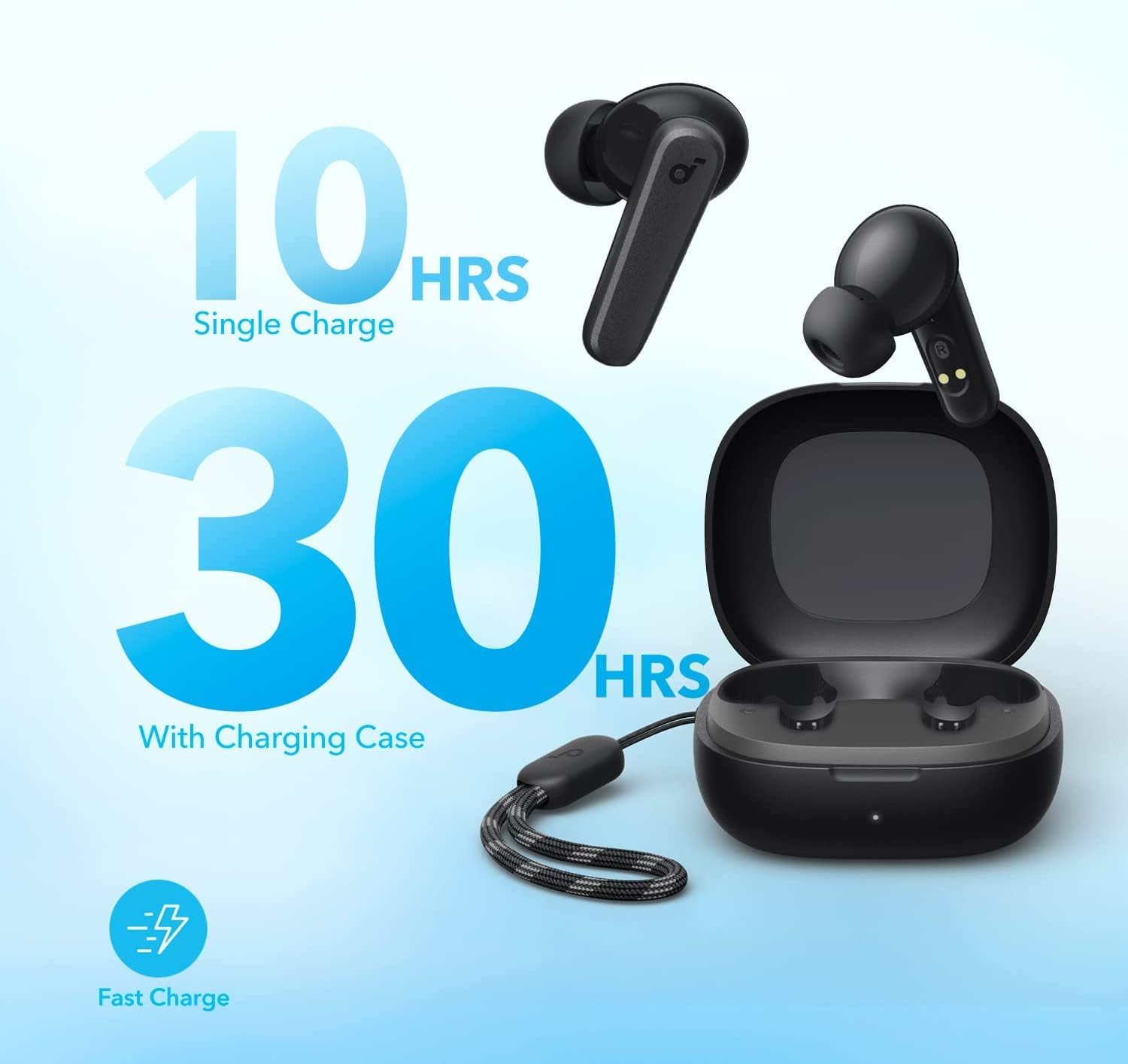 Casti TWS Anker "R50i", tip butoni, utilizare multimedia, Bluetooth 5.3, 2 x mic, durata baterie pana la 30 ore, IPX5, negru, "A3949G12" (timbru verde 0.18 lei) - 0194644199432