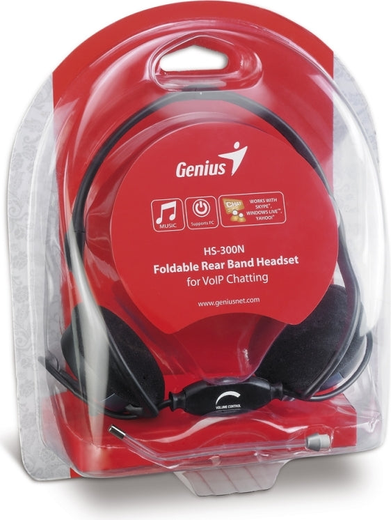 CASTI Genius, "HS-300N", cu fir, standard, utilizare multimedia, call center, microfon pe brat, conectare prin Jack 3.5 mm x 2, negru, "31710146100", (timbru verde 0.8 lei)