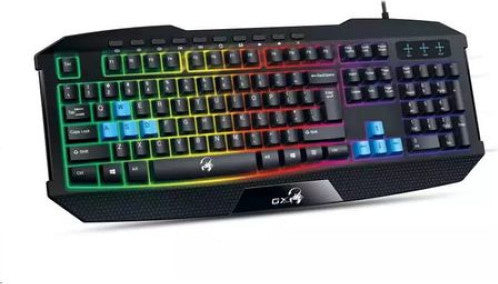 TASTATURA GENIUS gaming USB, multimedia, 104 taste + 10 taste multimedia, iluminare 7 culori, black, "Scorpion K215" "31310474100"