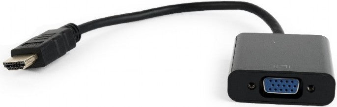 CABLU video GEMBIRD, adaptor HDMI (T) la VGA (M), 15cm, rezolutie maxima Full HD (1920 x 1080) la 60Hz, negru, "A-HDMI-VGA-04"