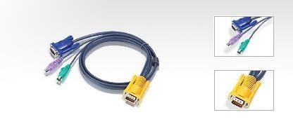 CABLU KVM ATEN, convertor Serial la Video + PS/2, conector 1: SPHD-15 (T); conector 2: VGA (T), PS/2 x 2, "2L-5202P"