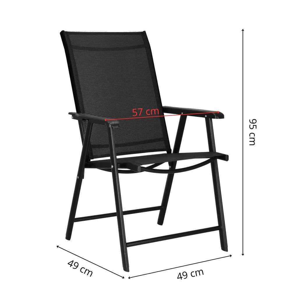 Scaun de gradina metalic, pliabil, 95x57x66cm, maxim 150kg, negru