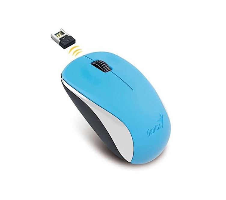 MOUSE Genius, "NX-7000", PC sau NB, wireless, 2.4GHz, optic, 1200 dpi, butoane/scroll 3/1, , albastru, "31030027402"