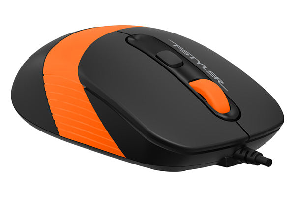 MOUSE A4tech, "FM10", PC sau NB, cu fir, USB, optic, 1600 dpi, butoane/scroll 4/1, , negru / portocaliu, "FM10 Orange"