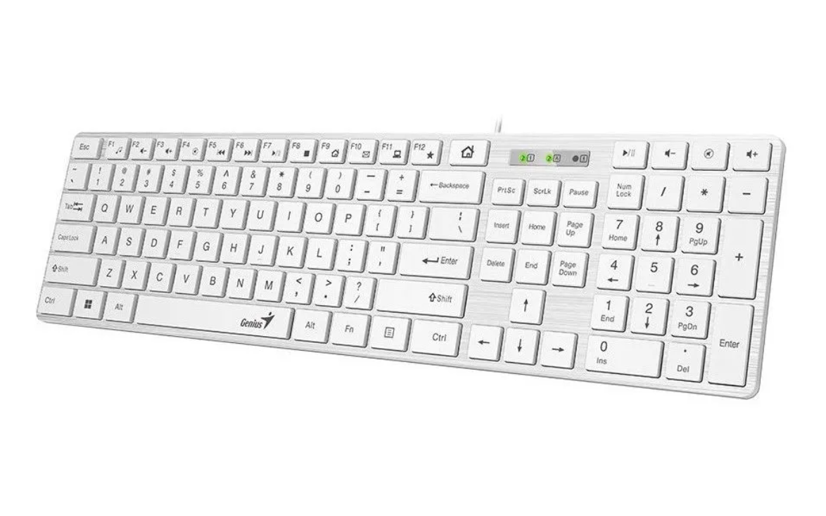 TASTATURA GENIUS USB, multimedia, 104 taste + 12 taste multimedia, alb, "SlimStar 126" "31310017408"