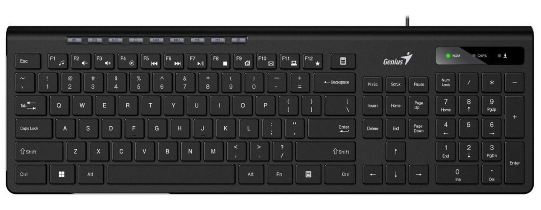 TASTATURA GENIUS USB, 104 taste (chocolate style), black, "SLIMSTAR 230II" "31310048400"