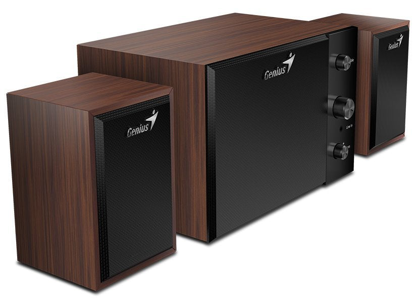 BOXE GENIUS 2.1, RMS: 15W (2 x 3.5W + 1 x 8W), cherry wood, "SW-2.1 350" "31730037400"