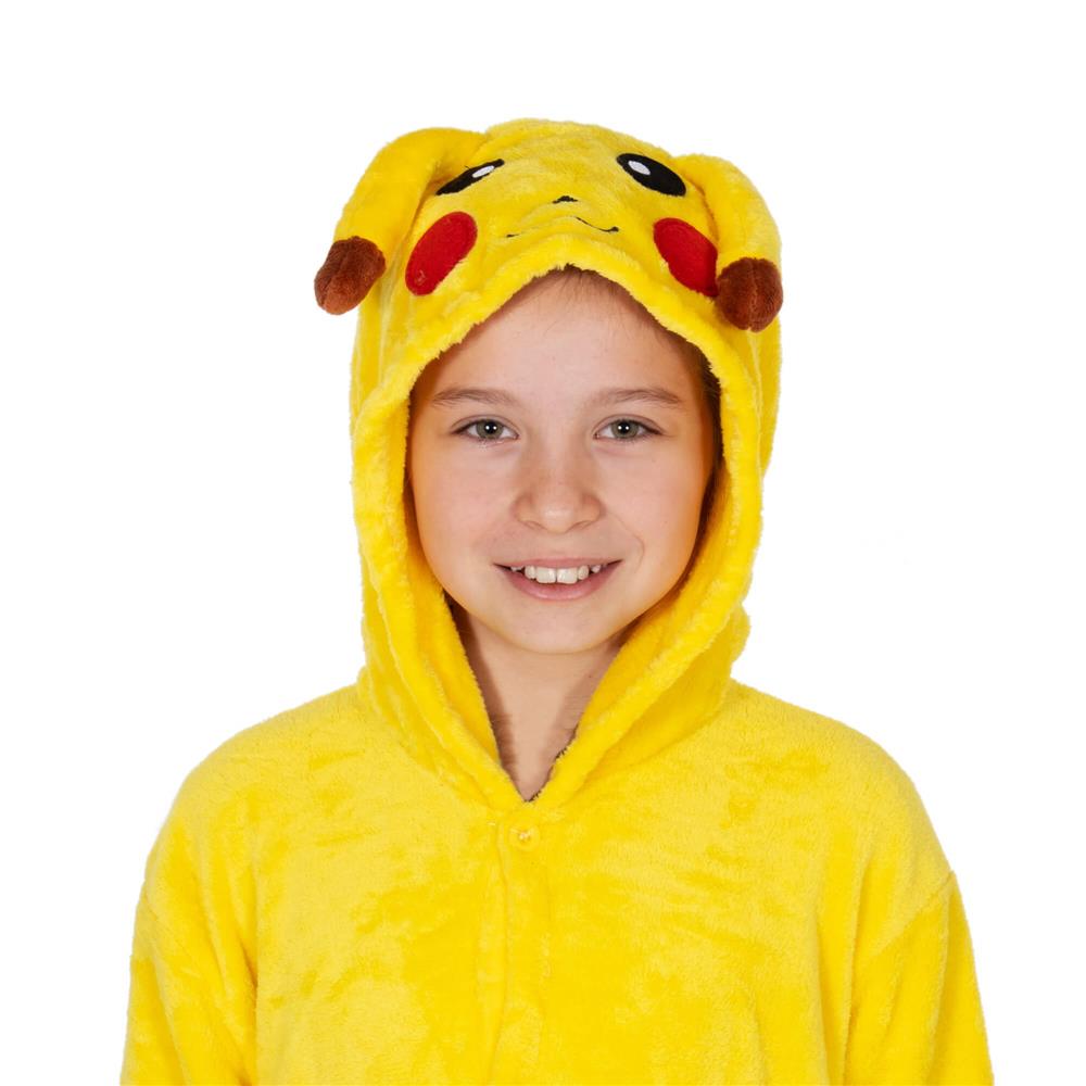 Pijama tip salopeta pentru copii, model Pikachu, marime 120-130 cm