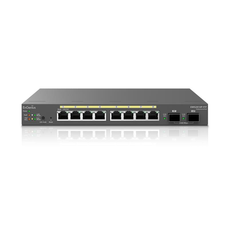 EnGenius Managed Desktop 8-port GbE 55W (EnGenius Managed / stand-alone Desktop 8-port GbE 55W Switch (PoE+) with 2x...)