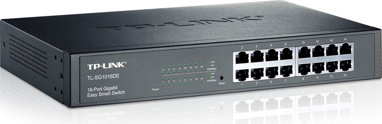 SWITCH TP-LINK 16 porturi Gigabit, carcasa metalica, rackabil "TL-SG1016DE"