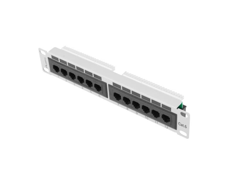 Lanberg Patch panel 12 porturi 1U Cat.6 UTP gri