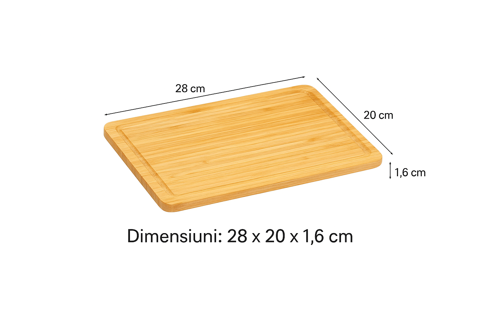 Platou servire Atmosphera din bambus, 28x20 cm, maro natur