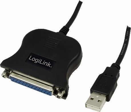CABLU USB LOGILINK adaptor, USB 2.0 (T) la Paralel (D-Sub 25-pin), 1.5m, conecteaza port USB cu imprimanta cu port paralel, negru, "UA0054A"
