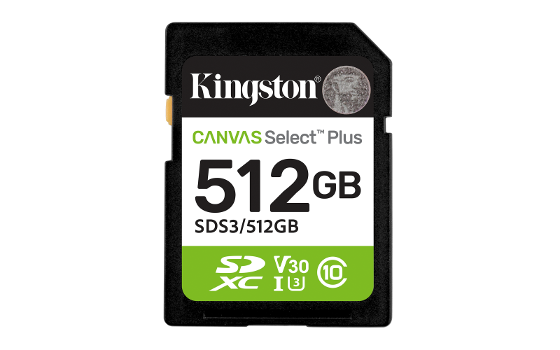 Kingston 512GB SDXC Canvas Select Plus Gen3 150MB