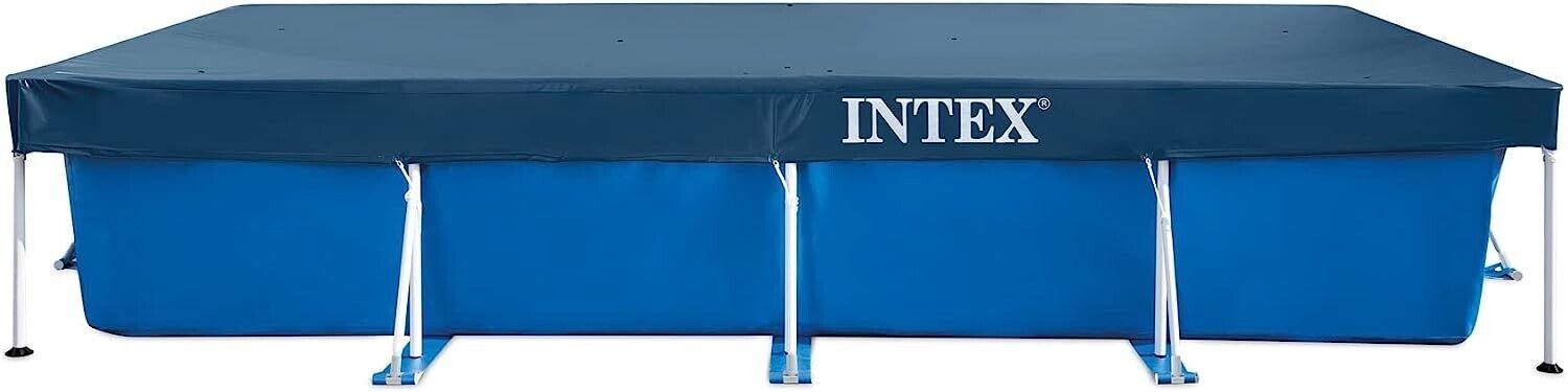 Prelata rectangulara pentru piscina Intex 28039, 450x220xH20 cm, PVC, bleumarin