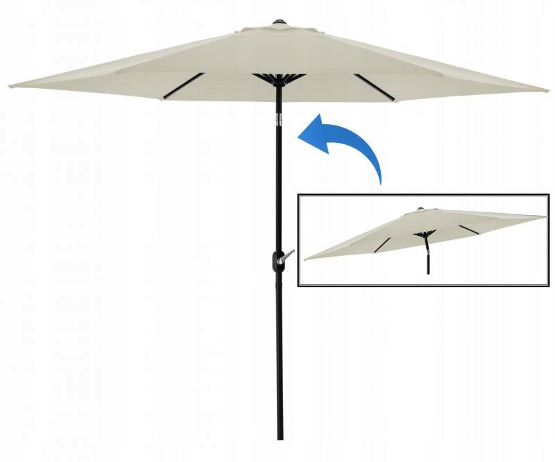 Umbrela terasa gradina, cu inclinare si husa, 300cm, Bej