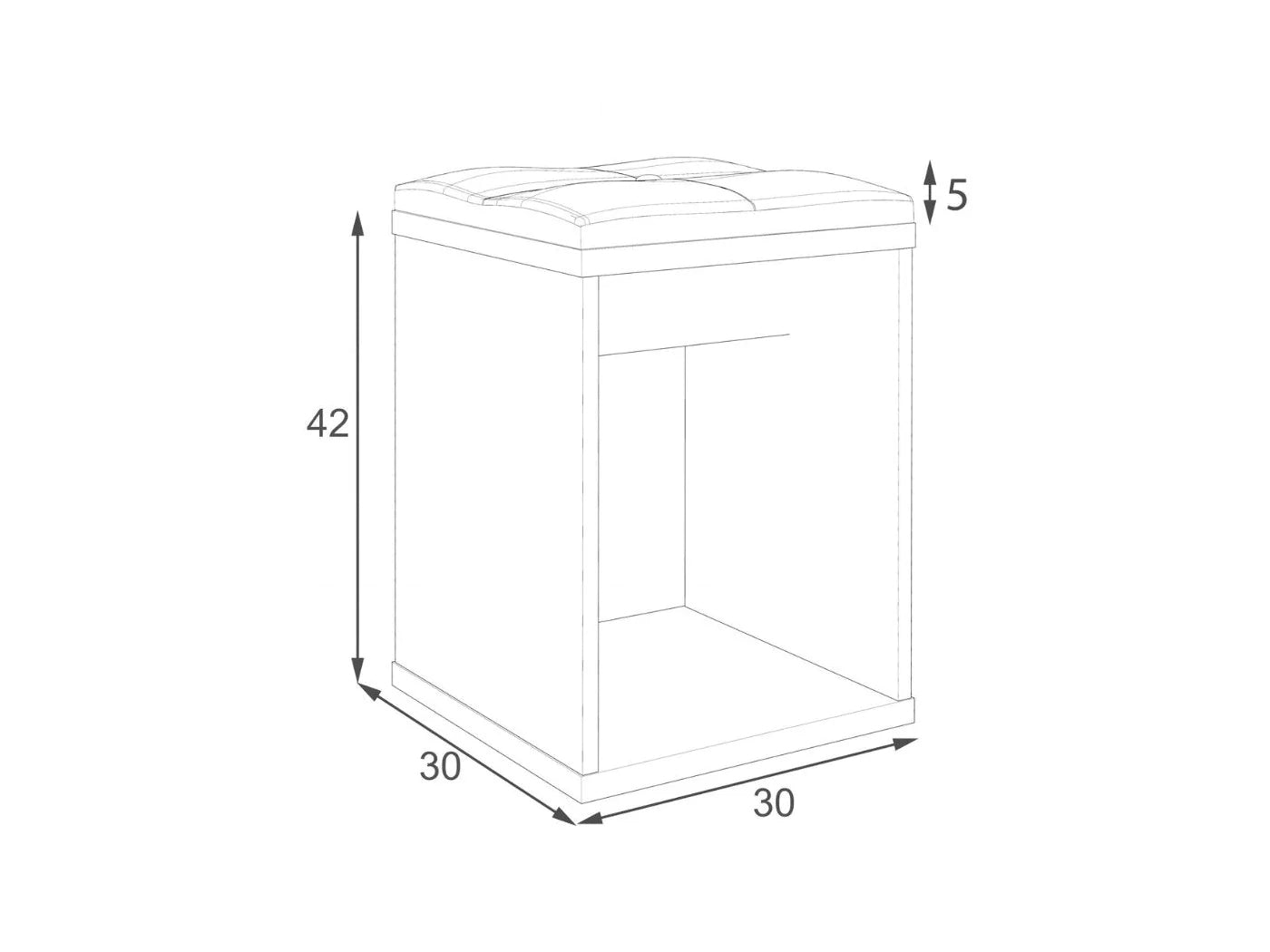 Taburet pentru toaleta cu sezut confortabil, 30x30x42 cm, alb - 5