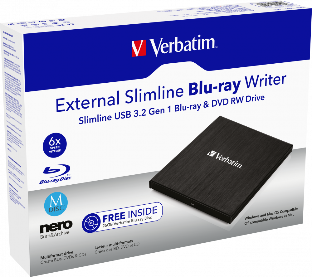 EXTERNAL SLIMLINE BLU-RAY USB 3.0 "43890"