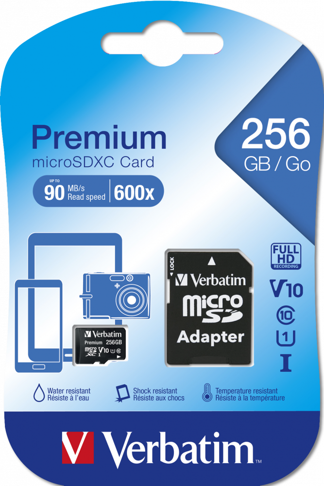 MEMORIE SD CARD VERBATIM 256GB CLASA 10 ADAPTOR INCLUS "44087"