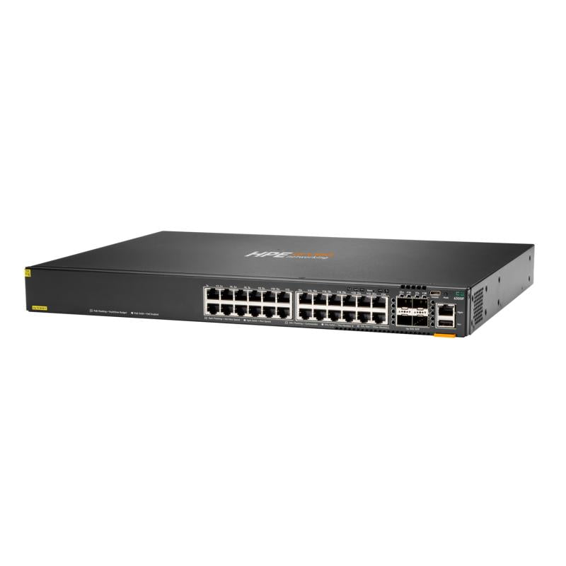 Aruba 6300F 24G CL4 Poe 4SFP56 Sw (HPE Aruba Networking Cx 6300F 24-port 1GbE Class 4 PoE and 4-port SFP56 Switch)