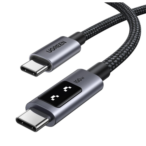 CABLU alimentare si date Ugreen, "L509", Fast Charging Data Cable pt. smartphone, USB Type-C la USB Type-C 100W/5A, 1m, braided, gri "35501"