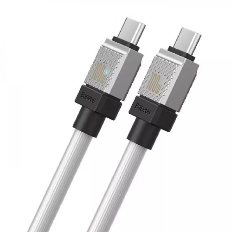 Baseus Cablu Fast Charge USB-C 2m Alb (Cablu Baseus CoolPlay Fast Charge USB-C 100W)