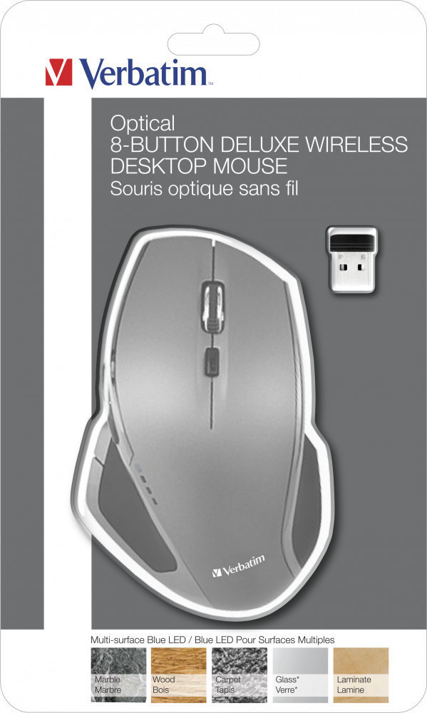 MOUSE VERBATIM FARA FIR DELUXE 8 BUTOANE ILUMINARE ALBASTRA "49041" (TIMBRU VERDE 0.18 LEI)