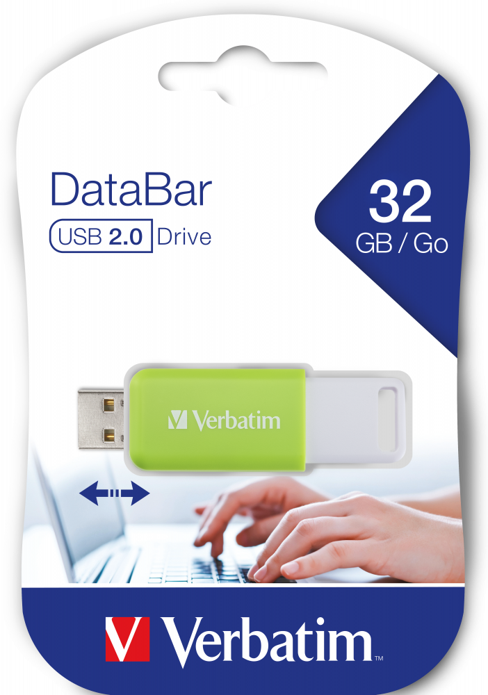 MEMORIE USB VERBATIM DATABAR 32GB USB 2.0 VERDE "49454"