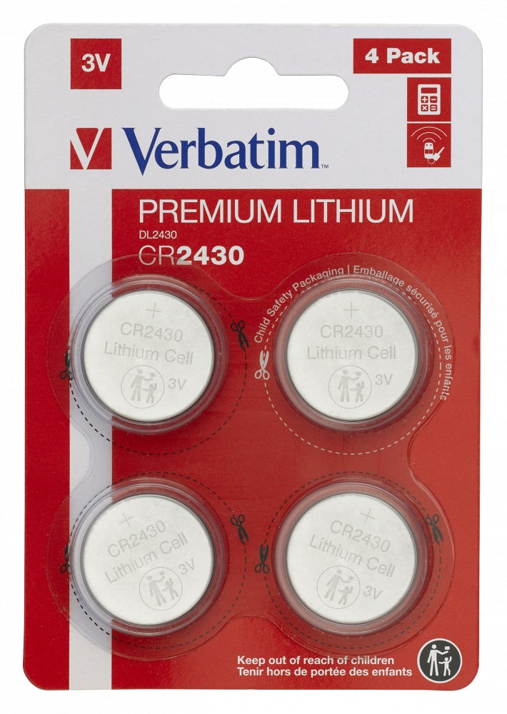 BATERIE VERBATIM, butoni (CR2430), 3V litiu, 4 buc., "49534"