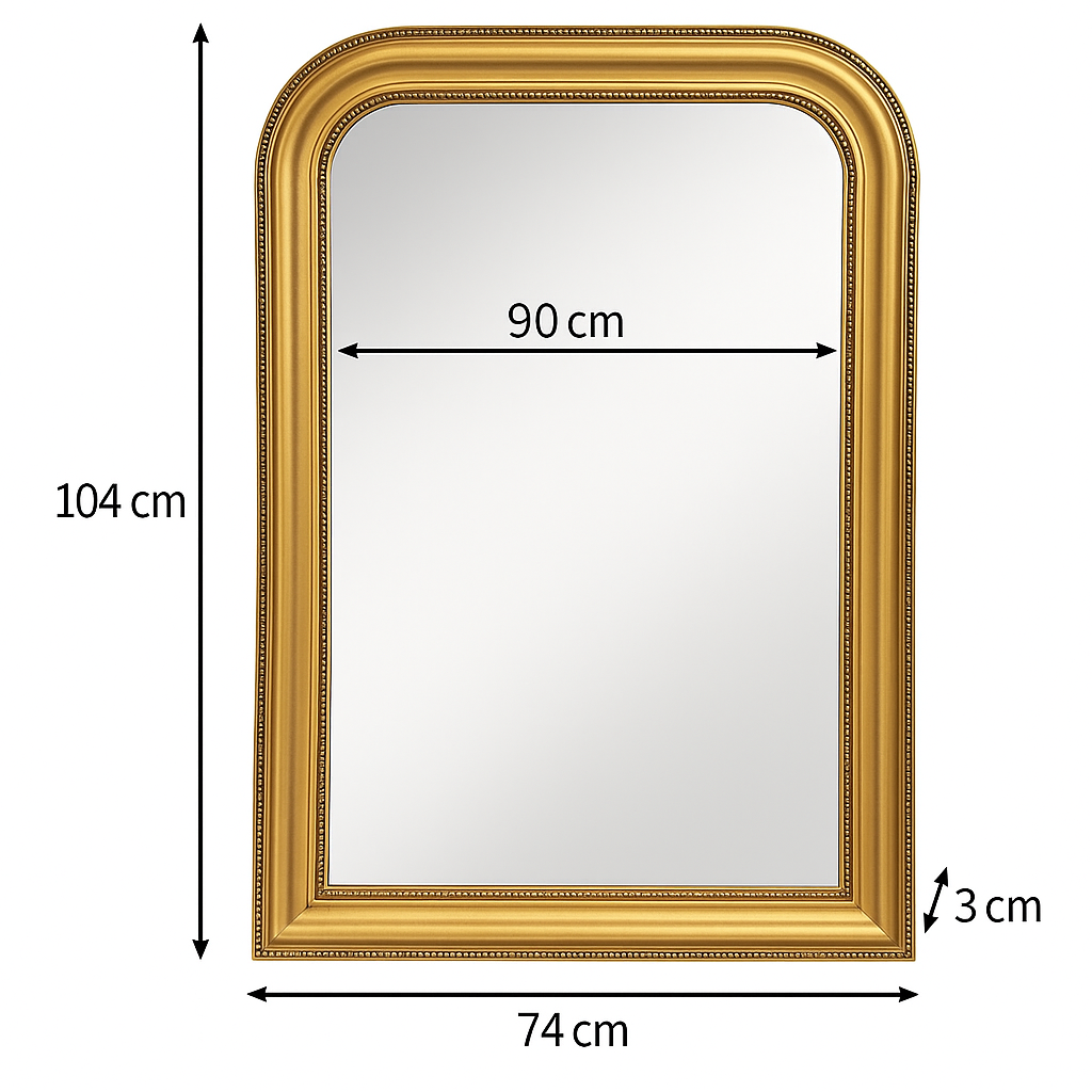 Oglinda decorativa verticala Atmosphera Adele cu rama din lemn bej, 74x104 cm