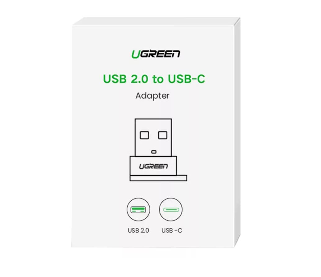 ADAPTOR Ugreen, "US280", USB Type-C(M) la USB 2.0(T), incarcare max 3A, negru "50568" - 6957303855681