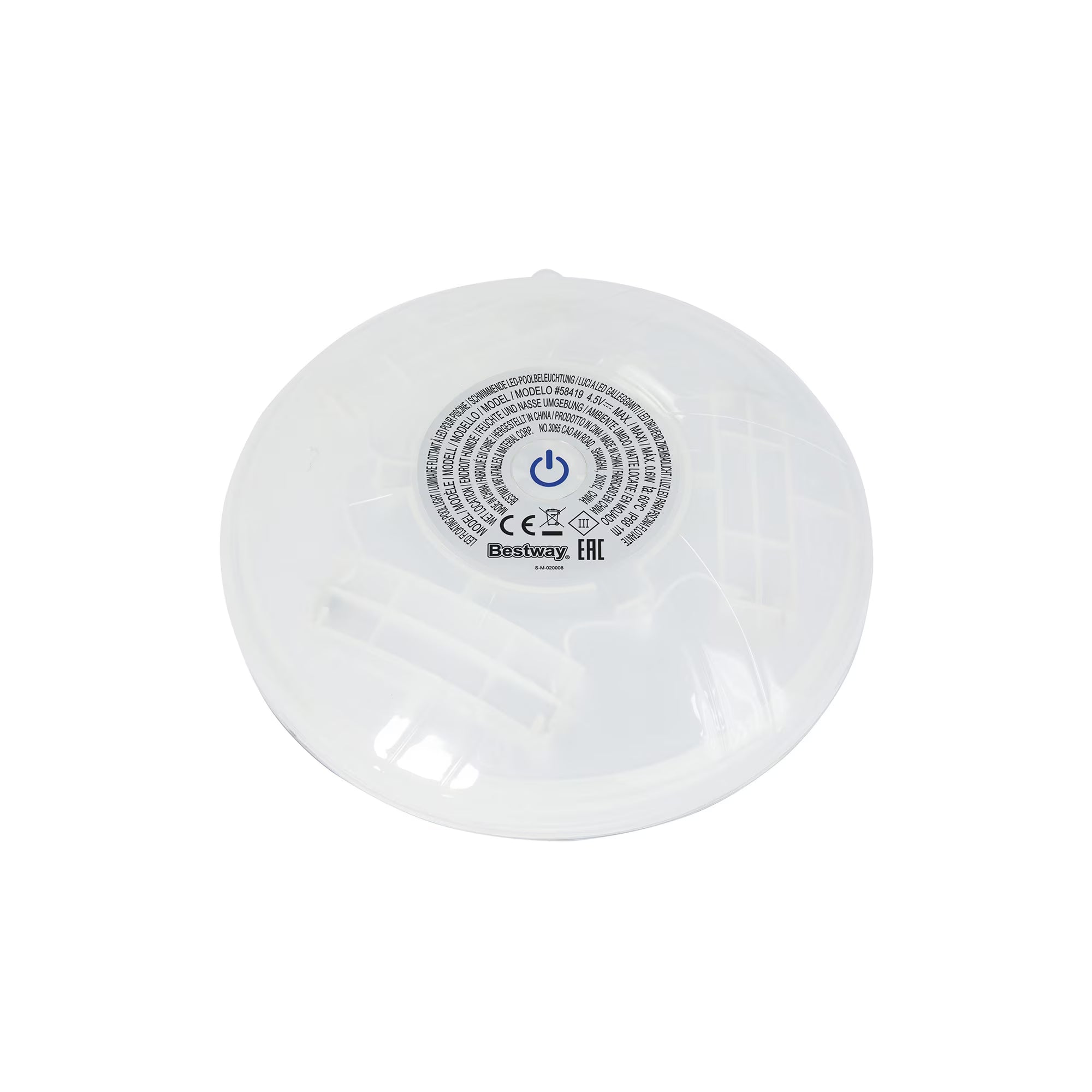 Lampa plutitoare cu LED pentru piscina Bestway FloatBright, 4 culori, 7 moduri, functionare cu 3 baterii AA