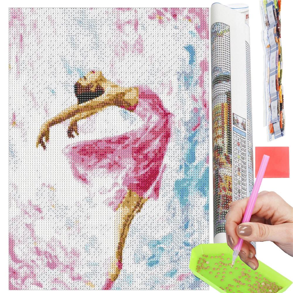 Set de broderie cu diamante 5D, 30x40cm, model Balerina