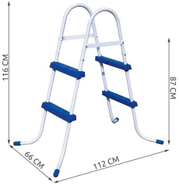 Scara pentru piscina Bestway, cu 2 trepte, 84cm, alb