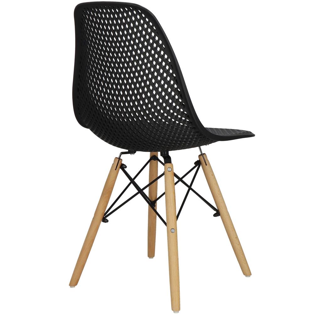 Set 4 scaune dining Milano pentru bucatarie cu textura perforata, 43x83cm, negru