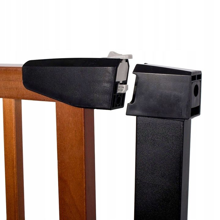 Poarta de siguranta Safety Gate pentru scari, ajustabila 96-103 cm, din otel si lemn, negru maro