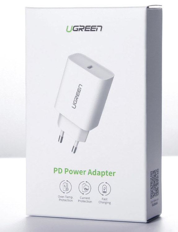 INCARCATOR retea Ugreen, "CD137" Quick Charge 20W, 1 x USB Type-C 5V/3A, alb "60450" - 6957303864508